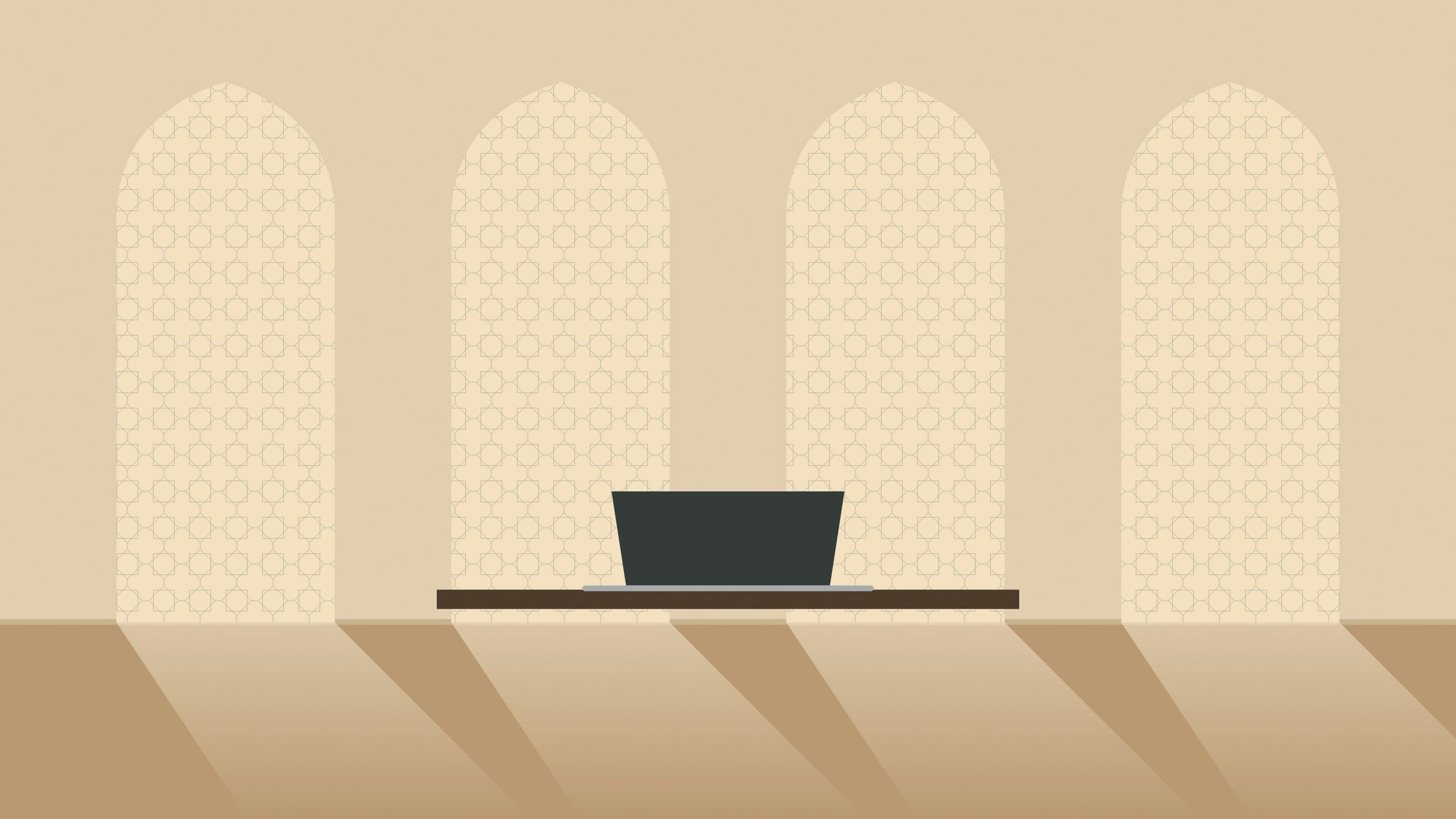 Illustration: a warm, calm office space in the UAE